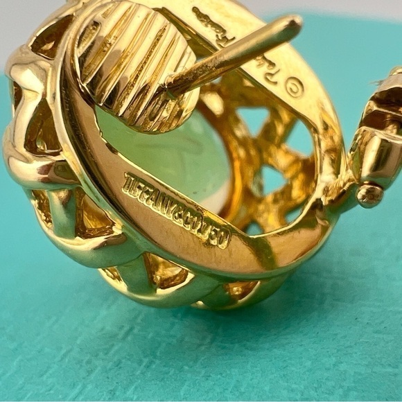 RARE Tiffany & Co. Citrine Graffiti X Basket Weave Earrings 18k Gold 14.5g - Picture 5 of 7